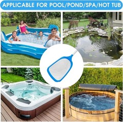 Ultra Fine Mesh Hot Tub Skimmer with 12 » Aluminum Pole – Lightweight & Compact