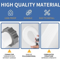 Pihil 18 Inch 11535 Pool Sand Filter Pump Hose Interconnecting Hose 2 Gaskets