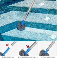 Lightweight Round Pool Brush with Angled Bristles for Effortless Dirt Removal