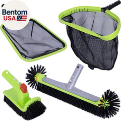 Deluxe Swimming Pool Cleaning Kit Including Professional Leaf Skimmer Net,Half-D