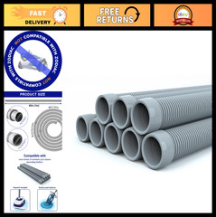 8-Piece 1.5” Pool Vacuum Cleaner Hose – Extension/Replacement for All Cleaners