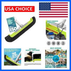 18&Prime; Pool Brush Head for Cleaning Swimming Pool Walls, Curved Ends High-Effici…