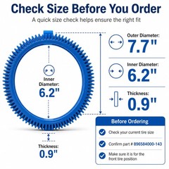 2 Pack 896584000-143 Blue Front Tire Kit with Super Hump, Compatible 7.7&Prime; OD