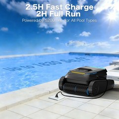 CP20 Cordless Robotic Pool Vacuum Cleaner Wall-Climbing Above & In-Ground Pools