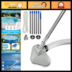 Above-Ground Pool Vacuum Cleaner with Telescopic Pole & 13ft Hose, Handheld Kit