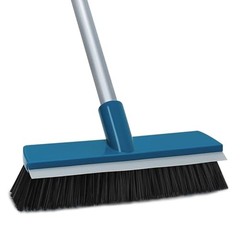 Stiff Bristle Deck Brushes for Scrubbing Heavy Duty with Rubber Scrape