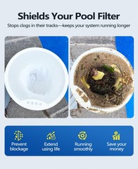 60 Pack Pool Skimmer Socks Ultra Fine Mesh Filter for Clear Water & Debris