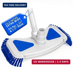 Pool Vacuum Head with Side Brushes 13.5&Prime; Deluxe Manual Pool Cleaner Head, Fit fo