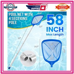 Tavaleu Deep Pool Skimmer Net with Reinforced Frame for Leaf and Debris Removal