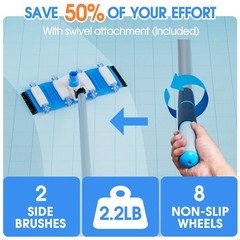 TidyMister 3-in-1 Pool Cleaning Kit Full Set – 18in Rounded End Pool Brush & …