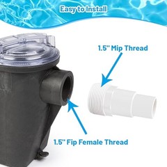 Pool Hose Adapter of 1-1/4&Prime; to 1-1/2&Prime; with Plumbers 2-pack with accessories