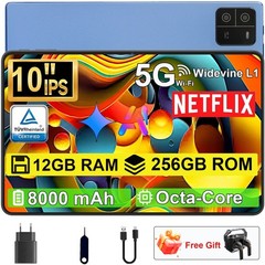 2026 Tablet 10.1” Android14 12GB RAM 256GB Tablet 8-Core 8000mAh 2.4G+5G WiFi