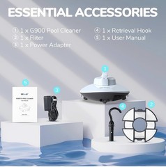 Cordless Swimming Pool Automatic Water Cleaner Robotic, Auto-Docking with Filter