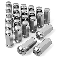 14×1.5 Classic Lug Nuts – 24 Pack Long Bulge Acorn Closed End – M14X1.5 Chrome