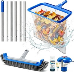 Consciot 3-in-1 Pool Cleaning Kit w/Pole, Net & Brush