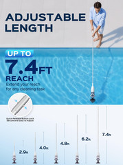 Grelawner Cordless Handheld Pool Vacuum for Above Ground Pool, White
