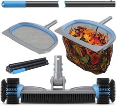 UIRWAY 4-in-1 Pool Cleaning Kit – Brush, Skimmer, Net, Pole