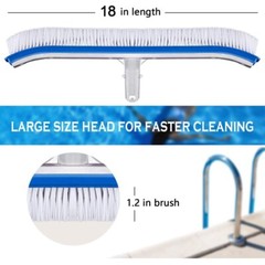 Swimming Floor & Wall Pool Brush, Heavy Duty Clean Swimming Pool Brush Head