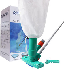 Upgrades Pool Spa Pond Mini Jet Vac Vacuum Cleaner w/Brush, Bag,6 Sections Teles