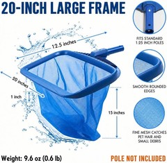 Blue Pool Skimmer with Rounded Edges – Fits Standard Poles