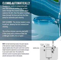 Durable Polypropylene Pool Skimmer with Hose Adapters