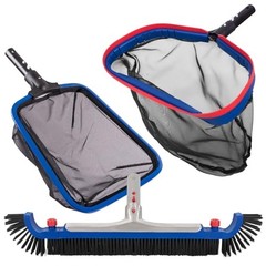 Deluxe Swimming Pool Cleaning Kit Including 20 » Pool Brush Head & Heavy Duty