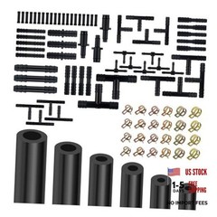 6PCS 5Ft Silicone Vacuum Hose Automotive,Vacuum Lines Automotive Kit Black