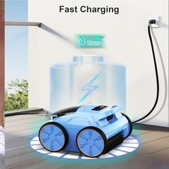 ZYERCH 2025 Upgrade Pool Vacuum Robotic Cleaner Wall Climbing Pool – Dark Blue