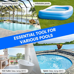 Handheld Pool Vacuum with Telescopic Pole, Rechargeable, 18.5 GPM