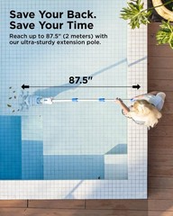 Effortless Above Ground Pool Cleaner with 18.5 GPM Suction & Lightweight Design