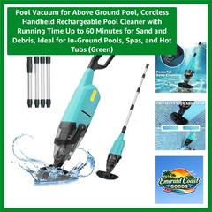 Telescopic Handheld Pool Vacuum for Quick Cleanup – 60 Min Battery Life