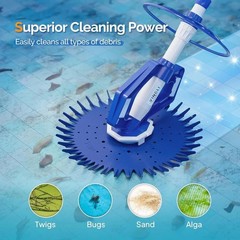 Effortless Automatic Pool Vacuum Cleaner with 33FT Hoses – Super Quiet Operation