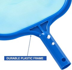 Pool Skimmer Net with Plastic Frame, Fine Mesh for Leaves Algae Debris, Swimming