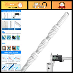 Heavy Duty 16.5ft Telescopic Pool Cleaning Pole – Adjustable Aluminum Extension