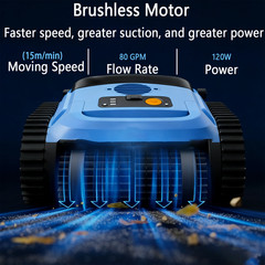 Cordless Robotic Pool Vacuum for Inground Pools, Above Ground Pool Cleaner