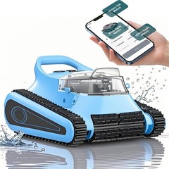 Smart Navigation PoolCleaner Wall and Waterline Cleaning Vacuum APP Control Blau