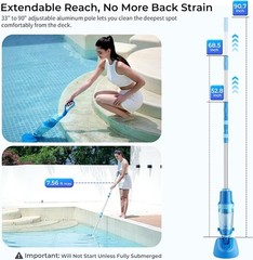 Pool Vacuum for Above Ground Pool, 1427 GPH Powerful Stable Suction, Telescopic