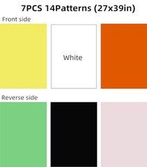 39x27in Product Photography Backdrops with Stand 7PCS 14 White/Black/Yellow/Red