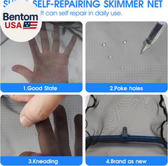 3-In-1 Pool Cleaning Kit Full Set – 18In Rounded End Pool Brush & Ergonomic Pool