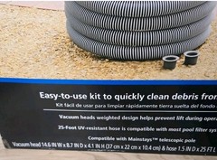 Mainstays Pool Vacuum Kit 2-Piece 25ft UV-Resistant Hose+Swivel Head 1.25&Prime;/1.5&Prime;