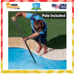 18 Inch Pool Brush with 8FT Adjustable Aluminum Pole for Swimming Pool Cleaning