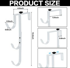 2Pcs White Pool Pole Hangers Adjustable Heavy Duty Swimming Pool Fence Hooks
