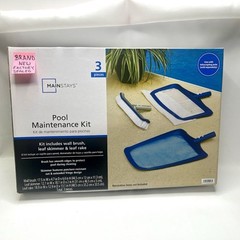 Pool Maintenance Kit *BRAND NEW* Wall Brush Leaf Skimmer Leaf Rake Set Mainstays