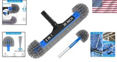 20&Prime; 2 in 1 Pool Brush Head Cobweb Duster Set