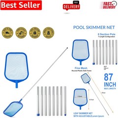 Corrosion-Resistant Pool Skimmer Net with Telescopic Pole, Easy and Efficient