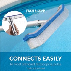 18&Prime; Lightweight Pool Brush – Reinforced Aluminum, Chlorine/Corrosion Resistant