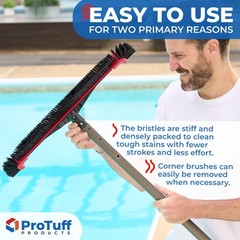 ExtraWide Pool Brush Head with Sturdy Bristles for Fast Algae & Grime Cleanup