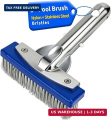 5-Inch Pool Brush Head – Combo Nylon & Stainless Steel Wire Bristles, Heavy Duty