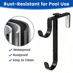 2pcs Double Pool Pole Hooks, Adjustable Thickened Panel Pool Fence Equipment …