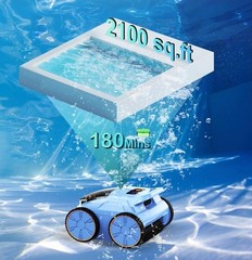 ZYERCH 2025 Upgrade Pool Vacuum Robotic Cleaner Wall Climbing Pool – Dark Blue